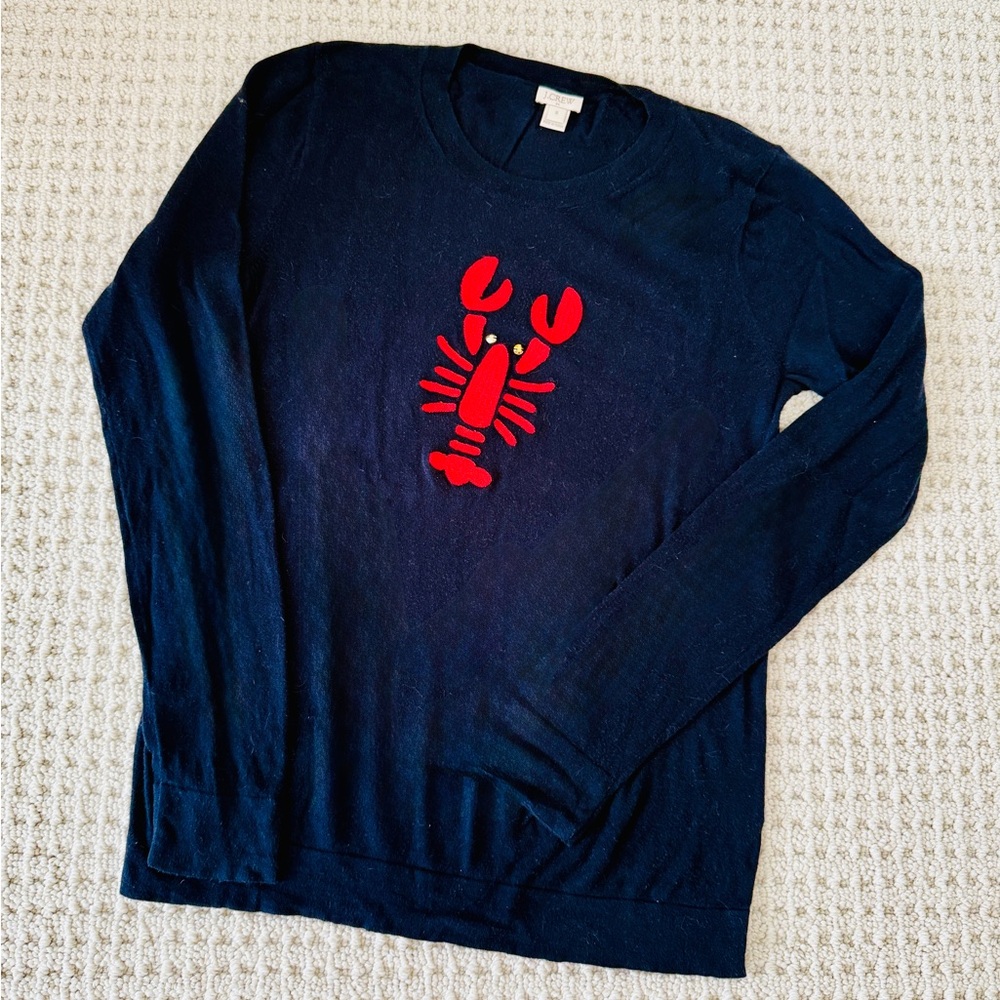 J. Crew Red and Blue Crewneck Top